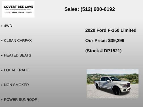 White Metallic 2020 Ford F-150 Limited