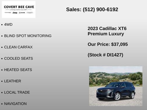 Wilder Metallic 2023 Cadillac XT6 Premium Luxury AWD