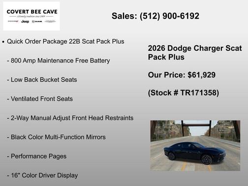 Diamond Black 2026 Dodge Charger Scat Pack