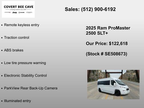 Bright White Clearcoat 2025 RAM ProMaster 2500 Window Van High Roof