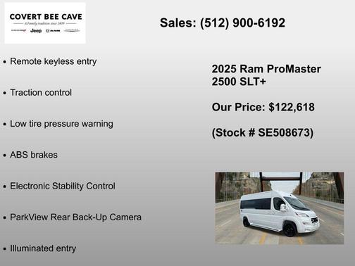 Bright White Clearcoat 2025 RAM ProMaster 2500 Window Van High Roof