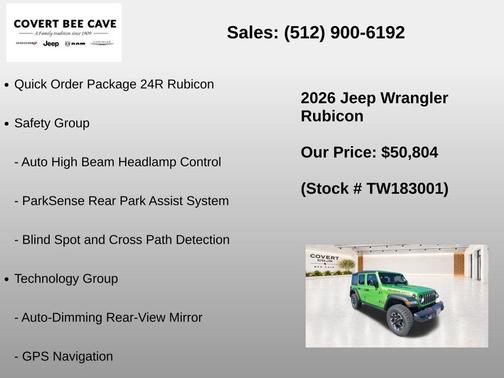 Mojito! Clearcoat 2026 Jeep Wrangler Rubicon