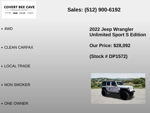 Bright White Clearcoat 2022 Jeep Wrangler Unlimited Sport