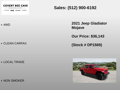 Firecracker Red Clearcoat 2021 Jeep Gladiator Mojave