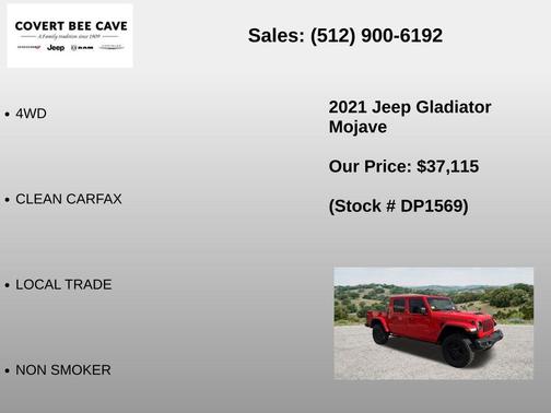 Firecracker Red Clearcoat 2021 Jeep Gladiator Mojave