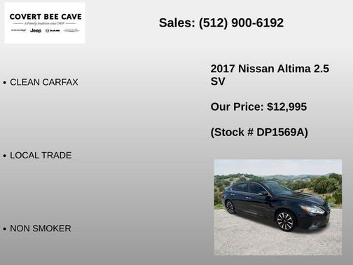Super Black 2017 Nissan Altima 2.5 SV