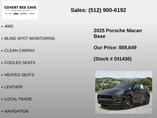 Black 2025 Porsche Macan Base