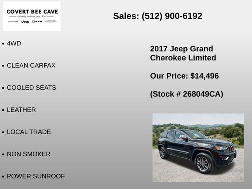 Diamond Black 2017 Jeep Grand Cherokee Limited