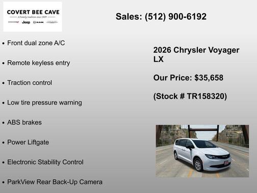 Bright White Clearcoat 2026 Chrysler Voyager LX