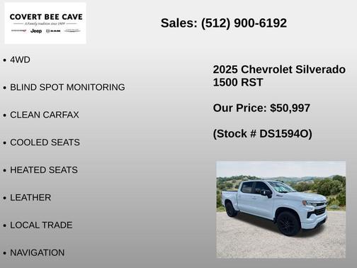 Summit White 2025 Chevrolet Silverado 1500 RST