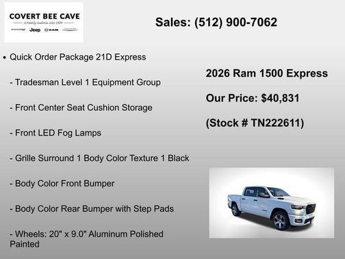 Bright White Clearcoat 2026 RAM 1500 Express