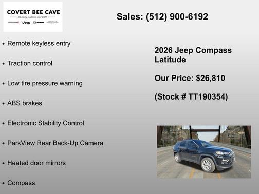 Diamond Black 2026 Jeep Compass Latitude