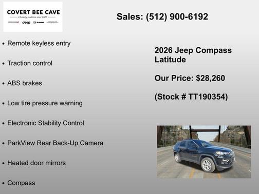 Diamond Black 2026 Jeep Compass Latitude