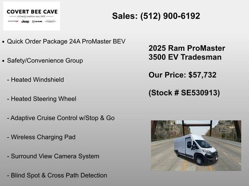 Bright White Clearcoat 2025 RAM ProMaster 3500 EV Base