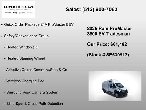Bright White Clearcoat 2025 RAM ProMaster 3500 EV Base
