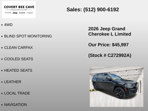 Diamond Black 2026 Jeep Grand Cherokee L Limited