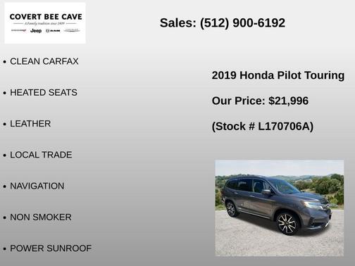 Modern Steel Metallic 2019 Honda Pilot Touring 7-Passenger