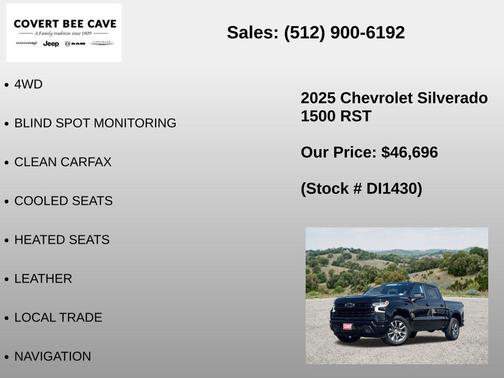 Black 2025 Chevrolet Silverado 1500 RST