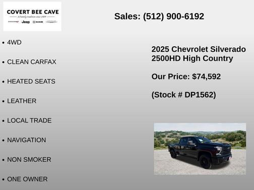 Black 2025 Chevrolet Silverado 2500 High Country