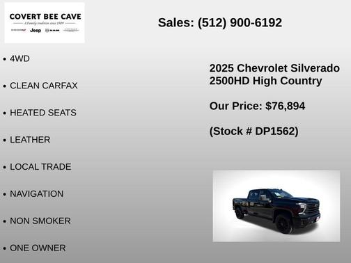 Black 2025 Chevrolet Silverado 2500 High Country