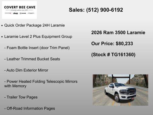 Bright White Clearcoat 2026 RAM 3500 Laramie