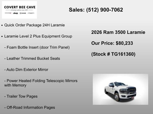 Bright White Clearcoat 2026 RAM 3500 Laramie