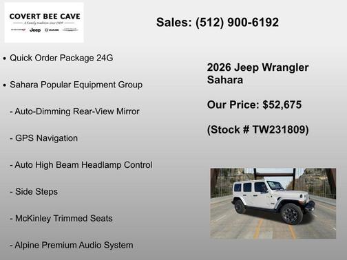 Bright White Clearcoat 2026 Jeep Wrangler Sahara