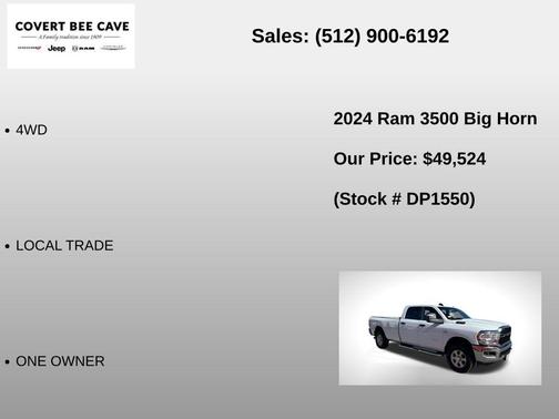 Bright White Clearcoat 2024 RAM 3500 Big Horn