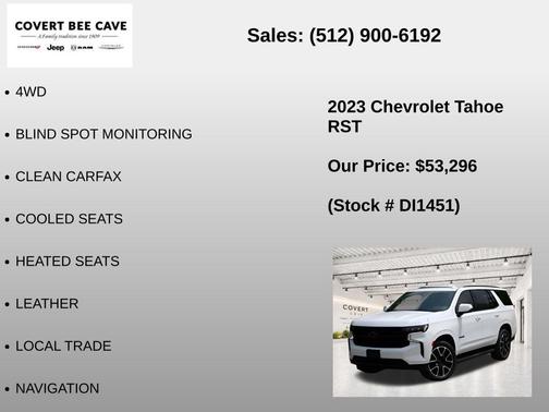 Summit White 2023 Chevrolet Tahoe RST