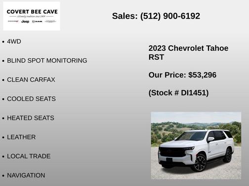 Summit White 2023 Chevrolet Tahoe RST