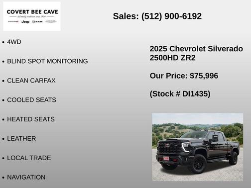 Black 2025 Chevrolet Silverado 2500 ZR2