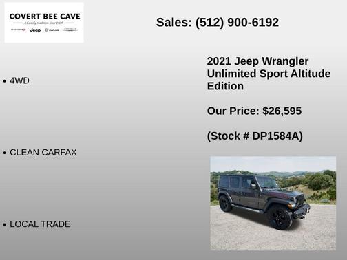 Granite Crystal Clearcoat Metallic 2021 Jeep Wrangler Unlimited Sport Altitude