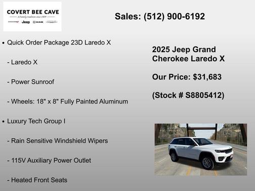 Bright White Clearcoat 2025 Jeep Grand Cherokee Laredo X