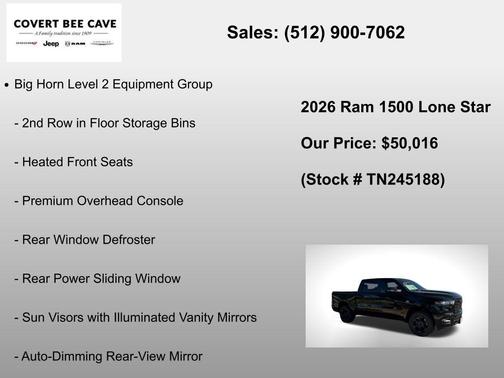 Diamond Black 2026 RAM 1500 Big Horn/Lone Star