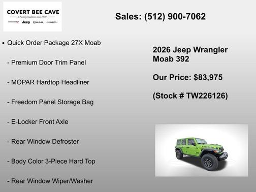 Mojito! Clearcoat 2026 Jeep Wrangler 392