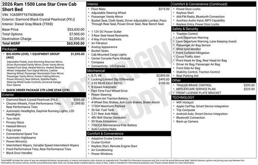 Diamond Black 2026 RAM 1500 Big Horn/Lone Star