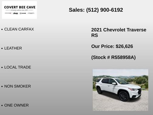 Summit White 2021 Chevrolet Traverse RS