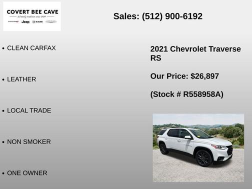 Summit White 2021 Chevrolet Traverse RS