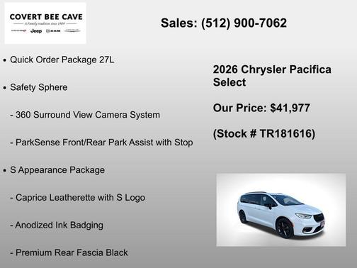 Bright White Clearcoat 2026 Chrysler Pacifica Select