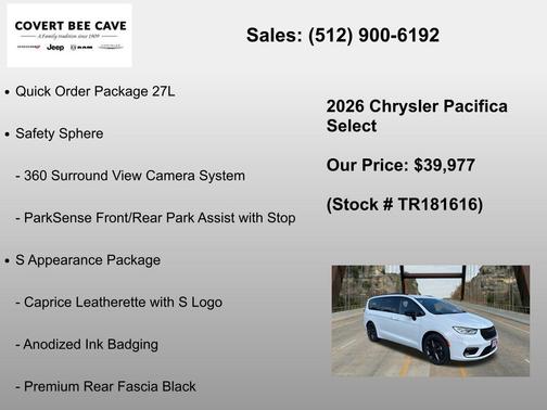 Bright White Clearcoat 2026 Chrysler Pacifica Select