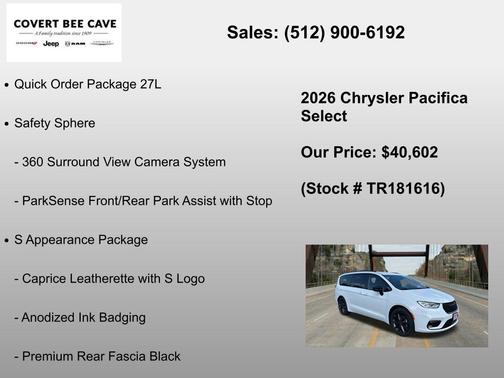 Bright White Clearcoat 2026 Chrysler Pacifica Select