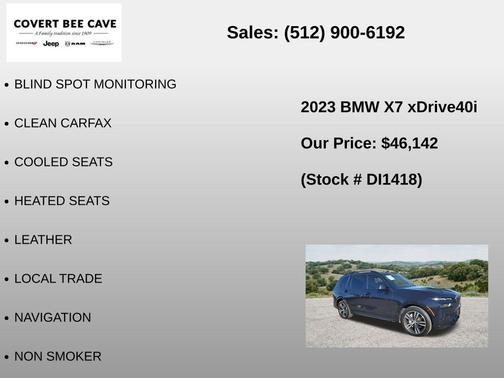 Carbon Black Metallic 2023 BMW X7 xDrive40i