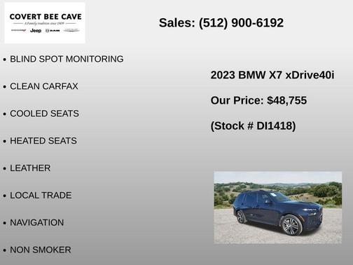 Carbon Black Metallic 2023 BMW X7 xDrive40i