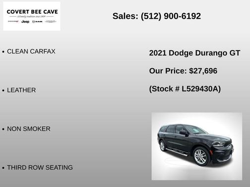 Black Clearcoat 2021 Dodge Durango GT