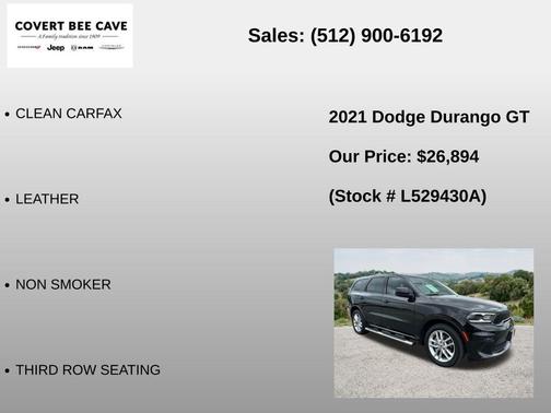 Black Clearcoat 2021 Dodge Durango GT