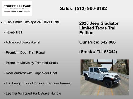 Bright White Clearcoat 2026 Jeep Gladiator Texas Trail