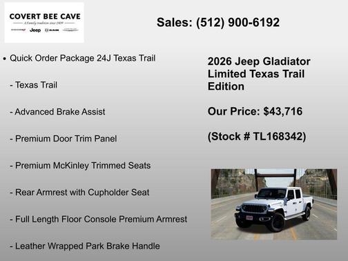 Bright White Clearcoat 2026 Jeep Gladiator Texas Trail