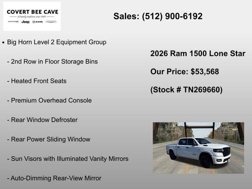 Bright White Clearcoat 2026 RAM 1500 Big Horn/Lone Star