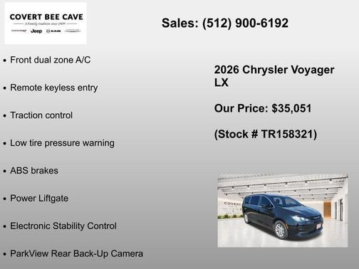 Diamond Black 2026 Chrysler Voyager LX