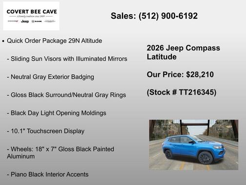 Hydro Blue Pearlcoat 2026 Jeep Compass Latitude